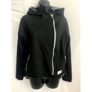 I am Love Life Turkey Black Full Zip Jacket Hoodie High Low Grunge 90s Skater S